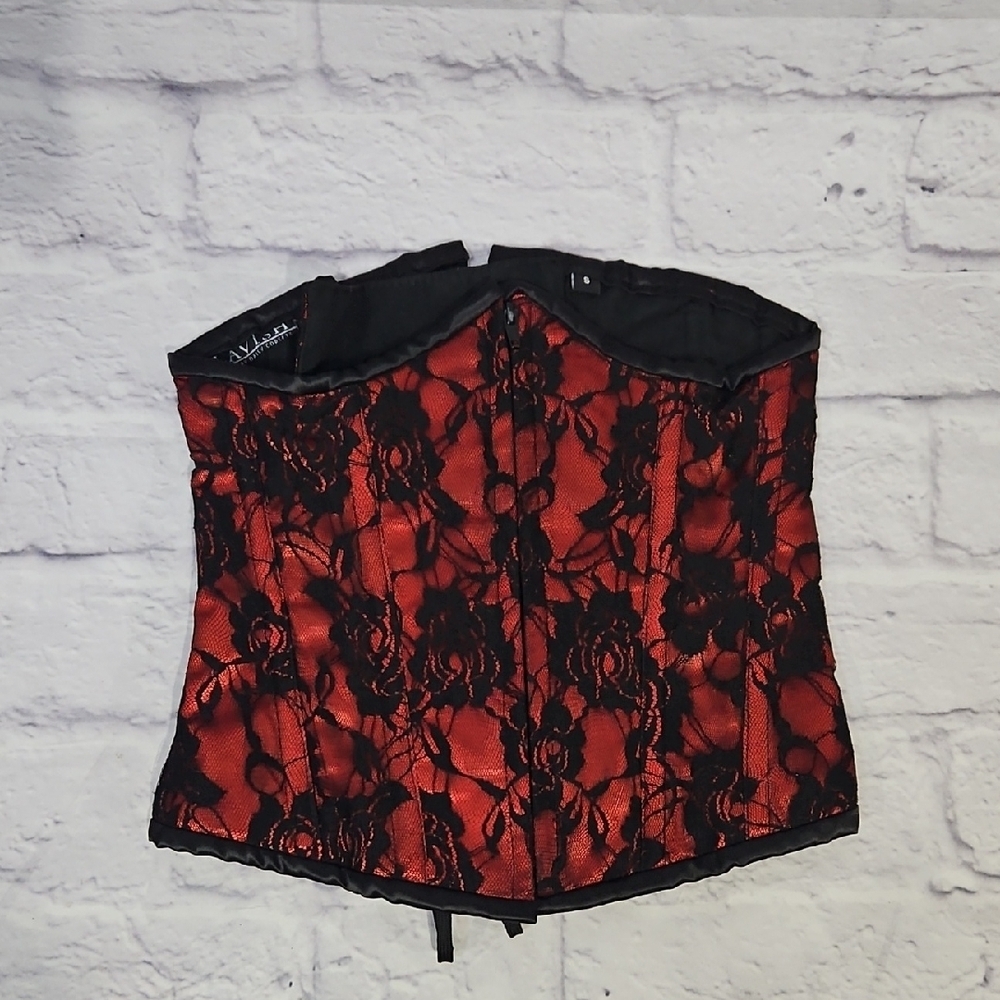 Daisy Corsets Lavish Underbust Scarlet and Ebony Floral Corset